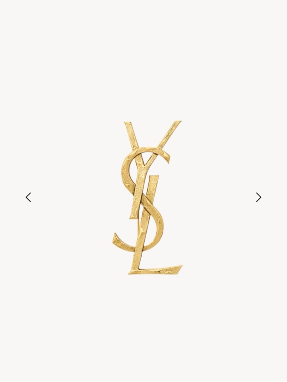 Saint Laurent YSL Gold Monogram Brooch